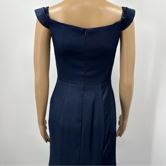 NEW Madison James 19-161 Navy Blue Off Shoulder Prom Cocktail Dress Size 4 - Picture 5 of 8